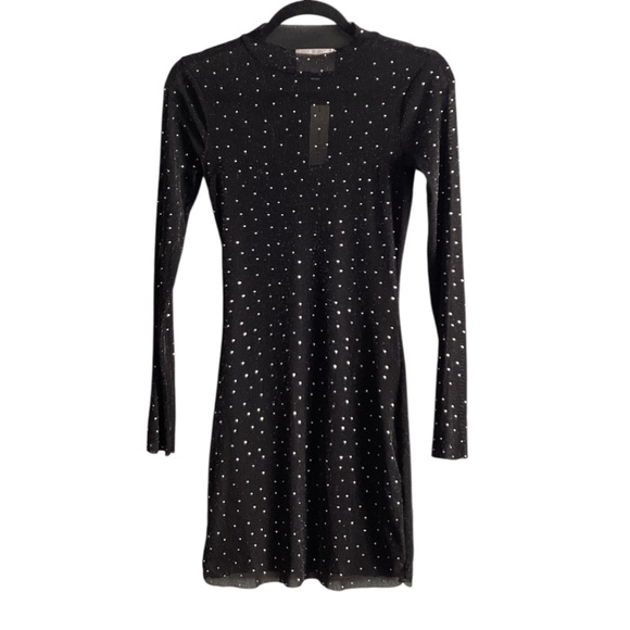 Audrey Parks for Francesca’s Black Dress with Rhinestone Embellishments NWT - Picture 1 of 5